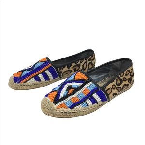 Sam Edelman Lida Espadrille Beaded Leather Flats